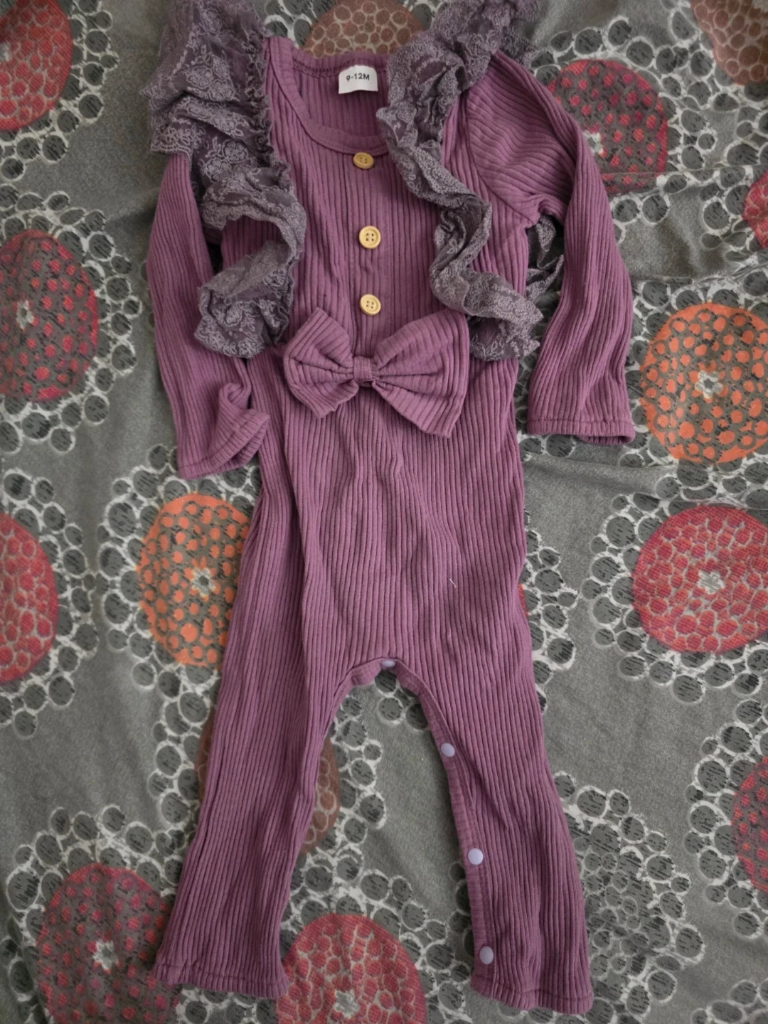 🏈Baby Girl Ribbed Romper 9-12M - photo 2
