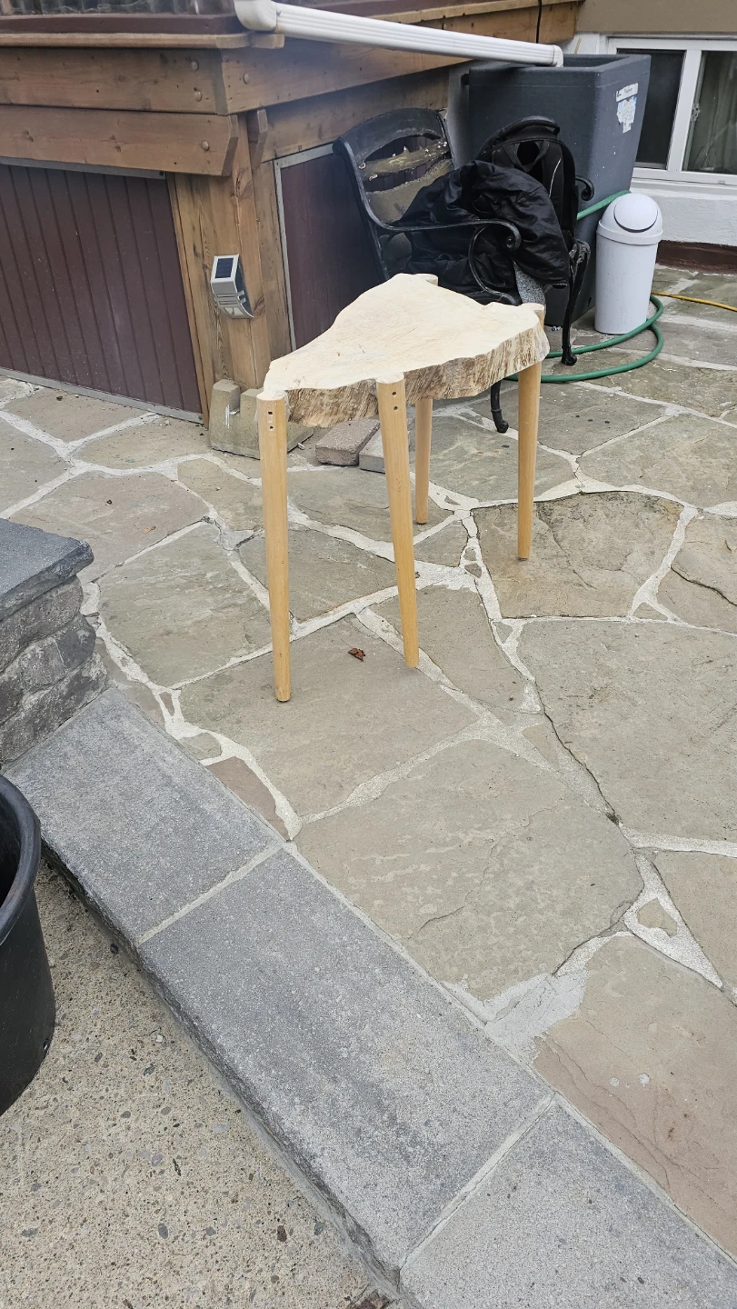 Live edge wood side table