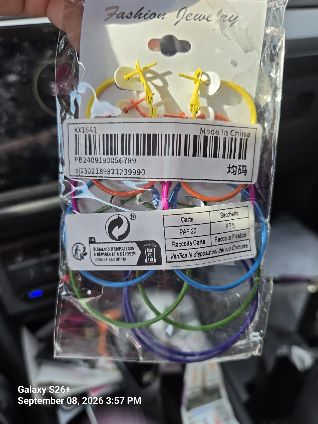 Set of Multi-Colored Hoop Earrings