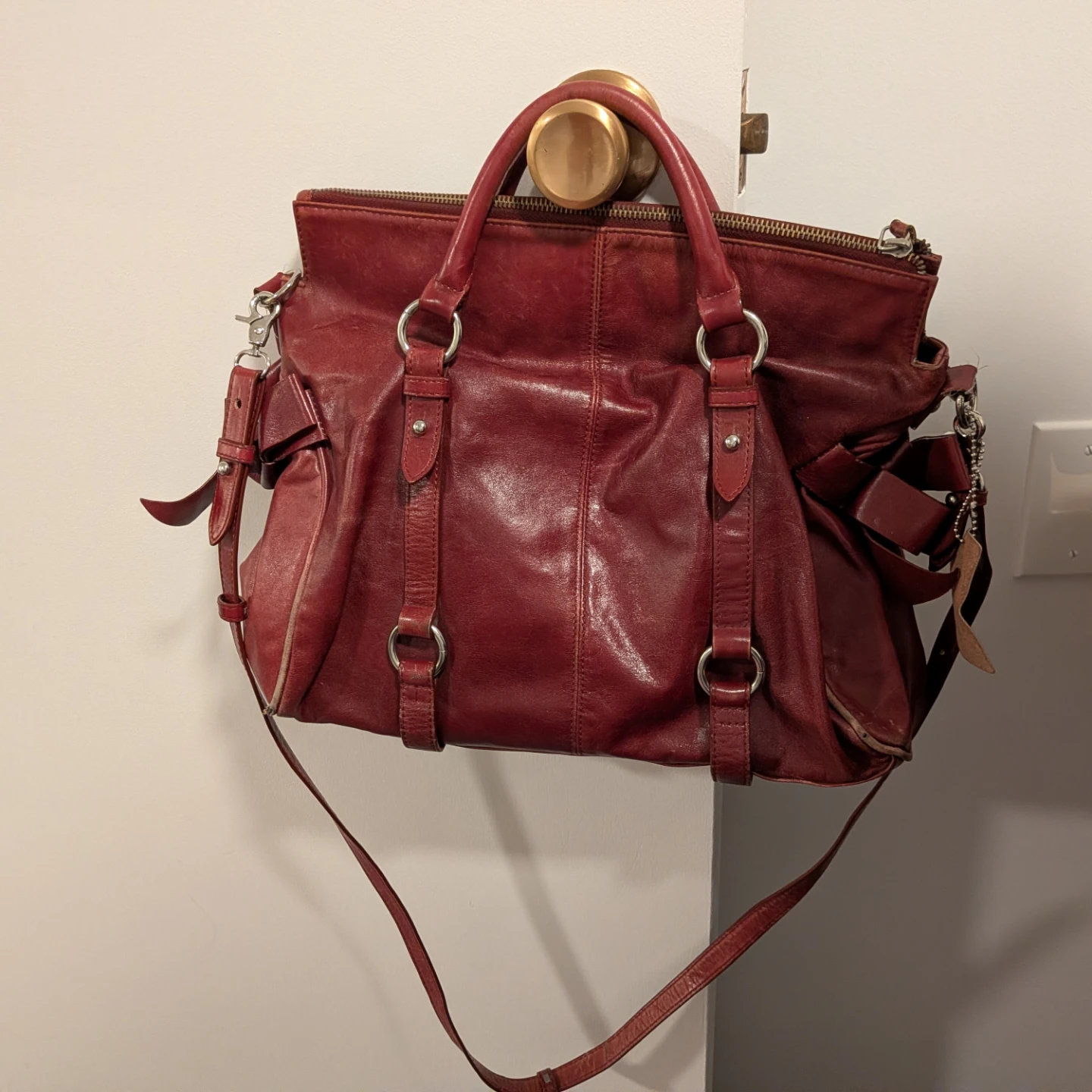 Danier Burgundy Leather Handbag