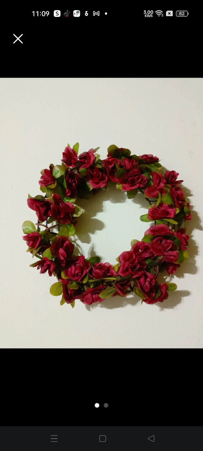 Artificial Red Rose Wreath🏈 - photo 2