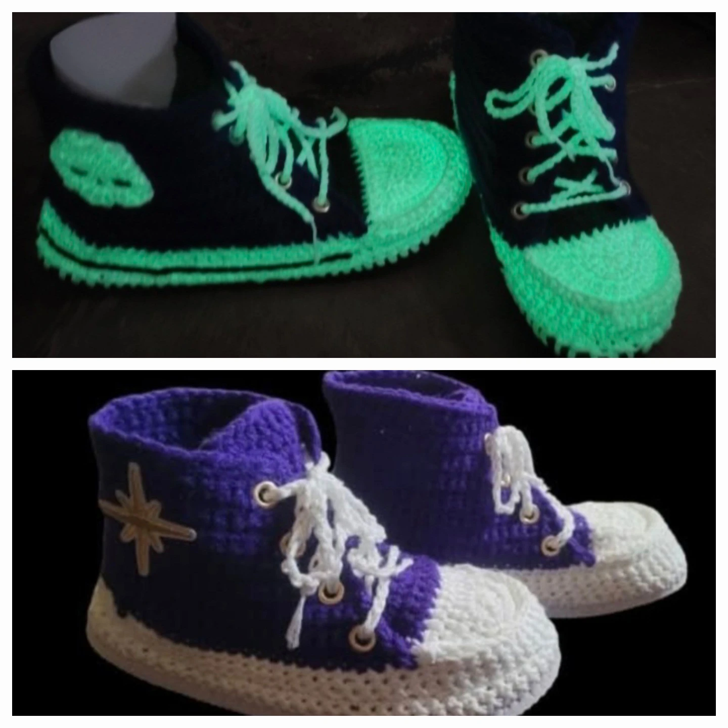 Hand crocheted sneaker slippers! - photo 2