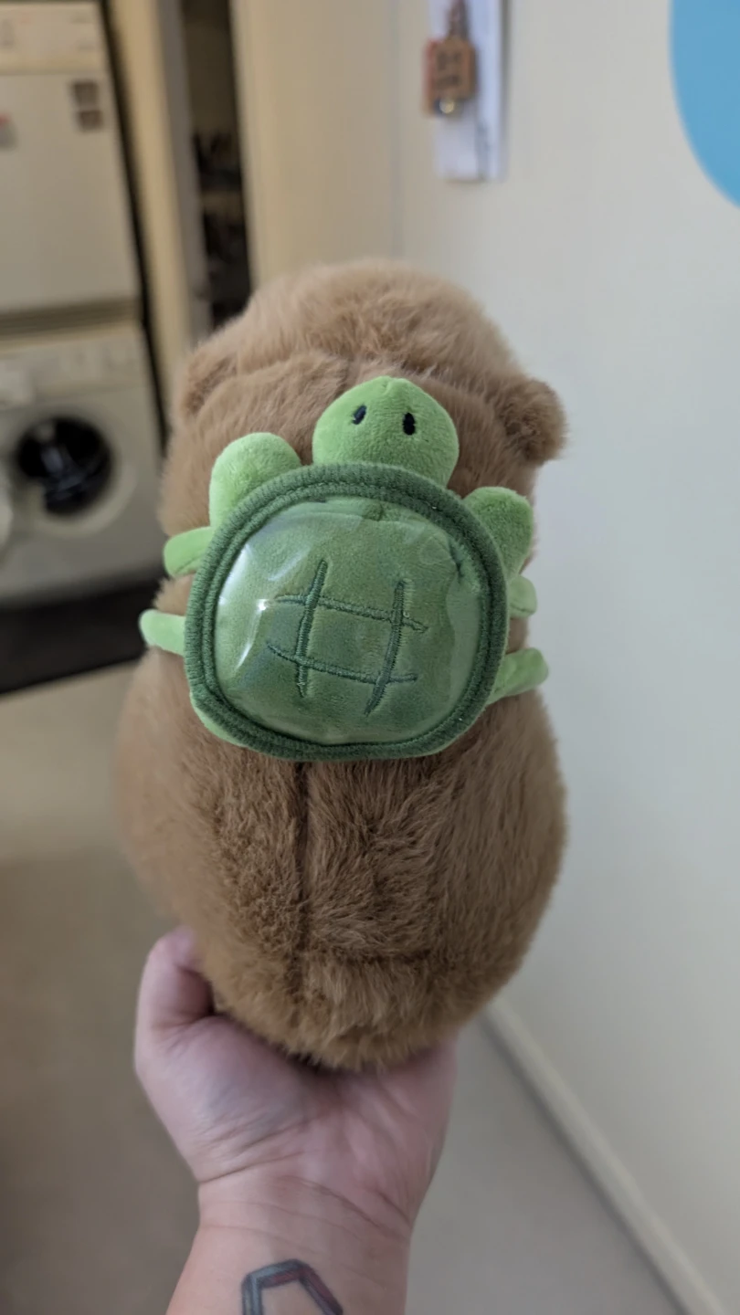 Capybara plush toy with turtle backpack - photo 3