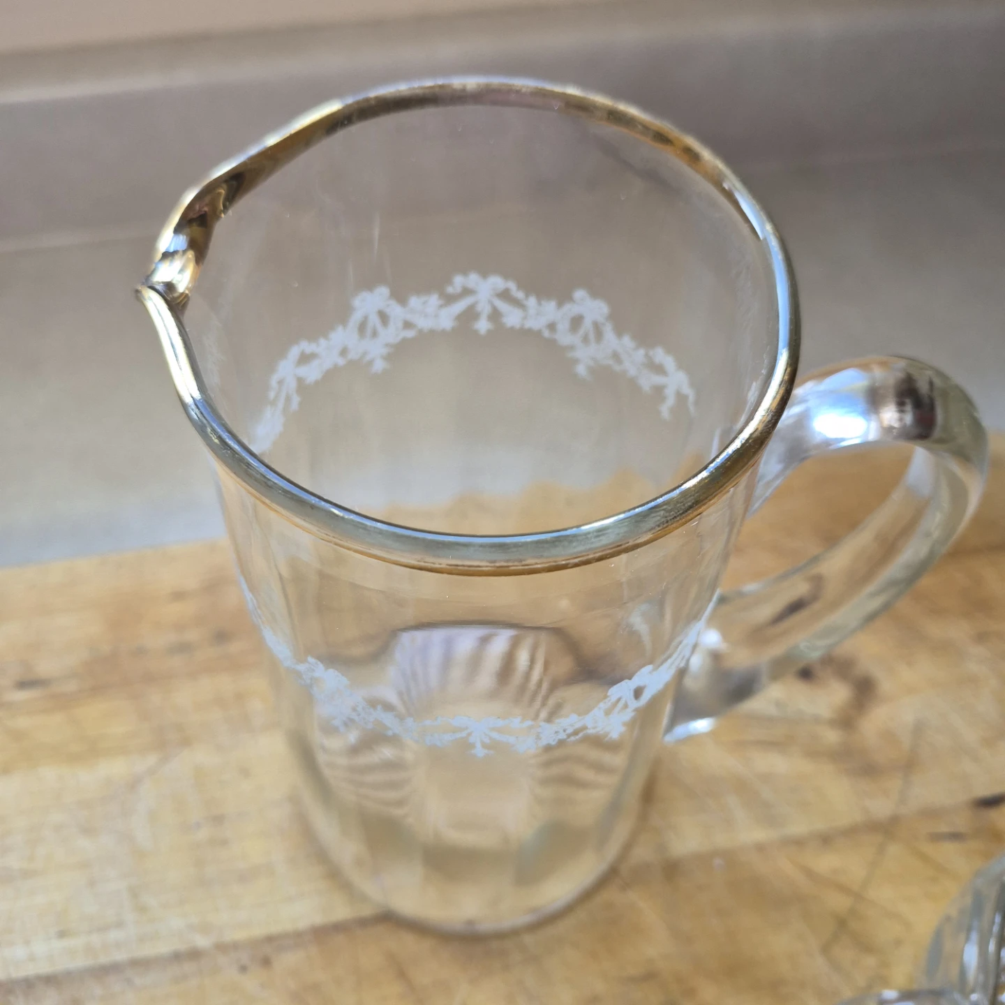 Vintage Clear Glass Cream and Sugar Set with Pitcher - photo 5