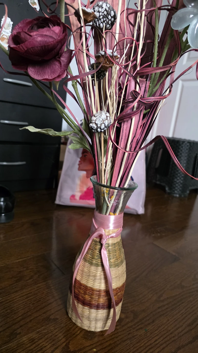 Artificial Flower Arrangement in Woven Vase - photo 2