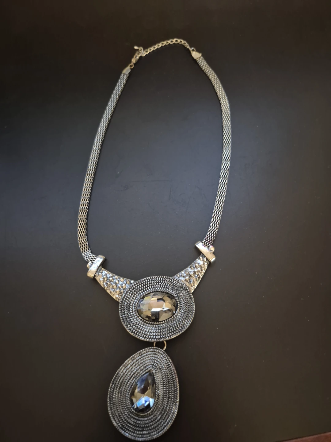 Silver Tone Statement Necklace