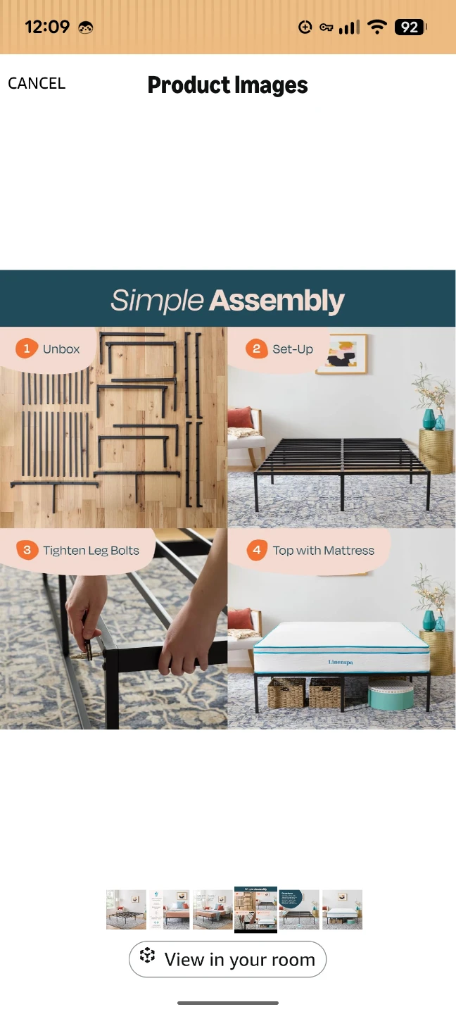 BNIB Steel k ing sized bedframe - photo 3