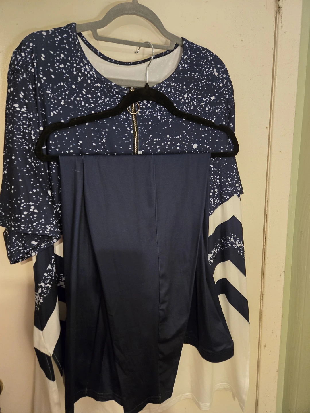 Chevron Print Zipper Top and Pants Set