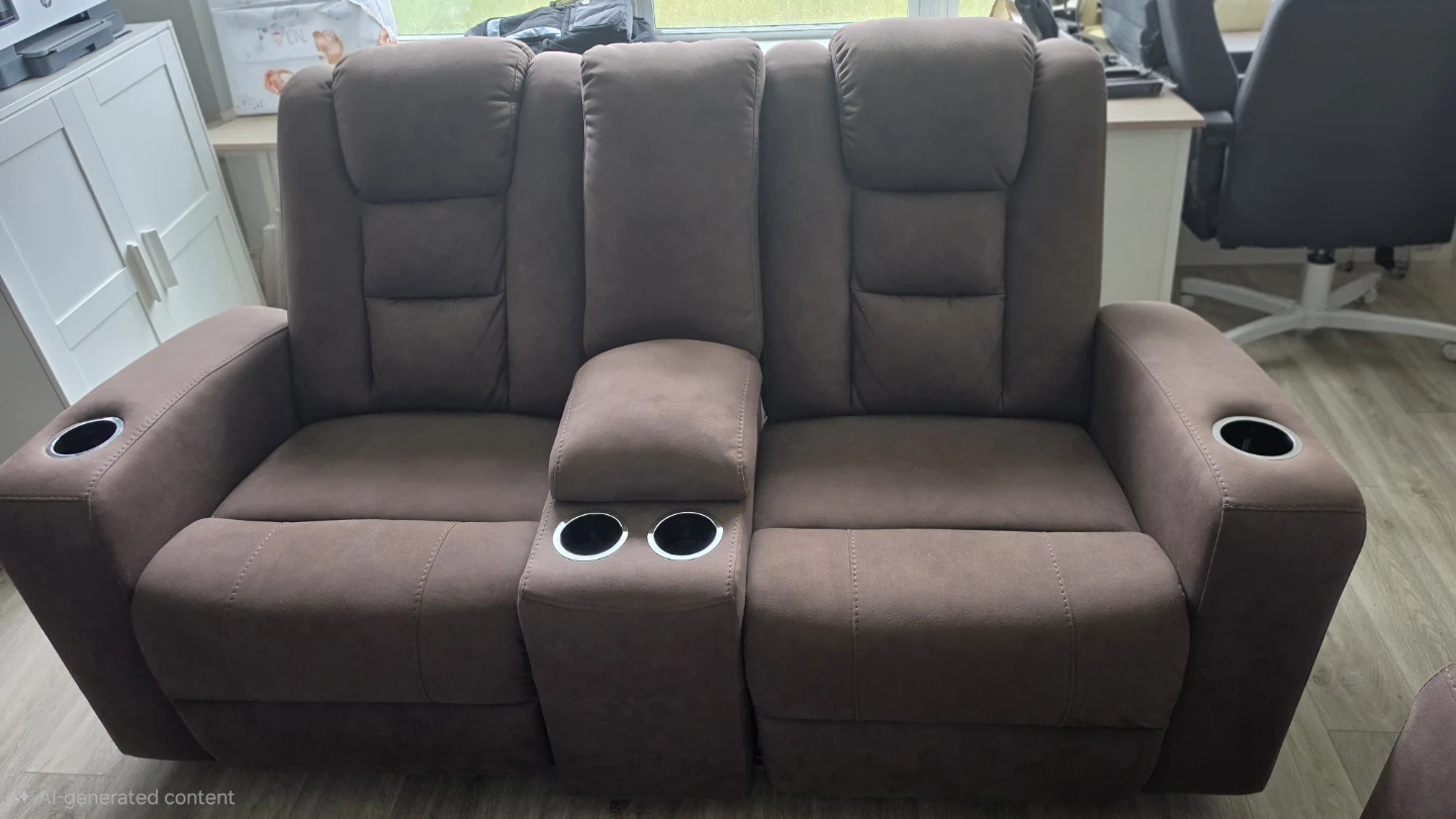 Brown Reclining Sofa and Chair Set - photo 2