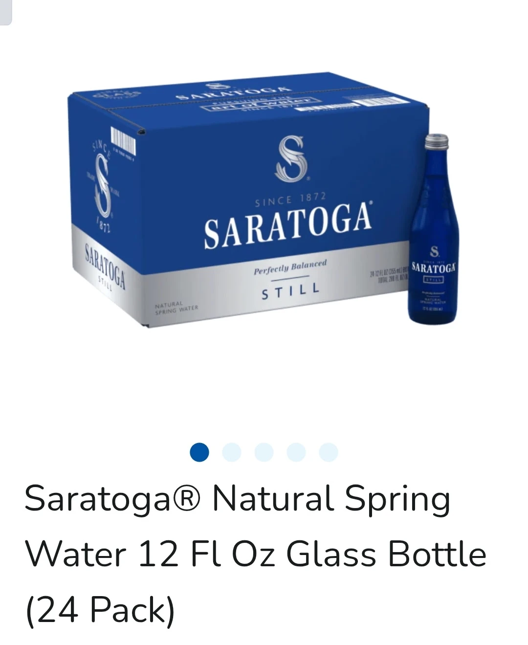 Saratoga Natural Spring Water 12 Fl Oz Glass Bottles (24 Pack)
