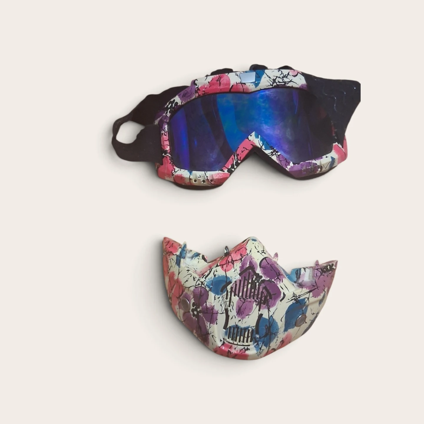 Floral Print Goggles with Detachable Face Mask - photo 3