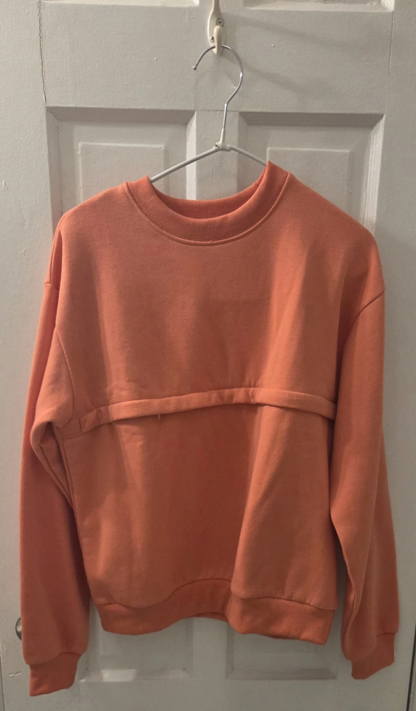 Maternity Orange Crewneck Sweatshirt