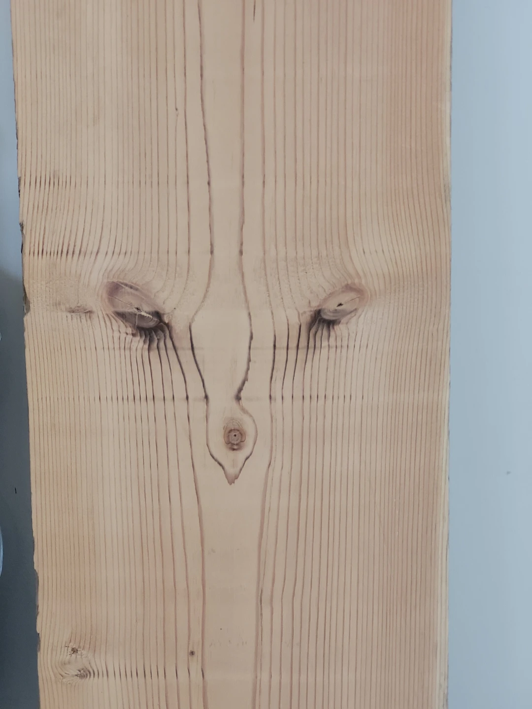 3 x 8 natural wood plank w deer/wolf face.