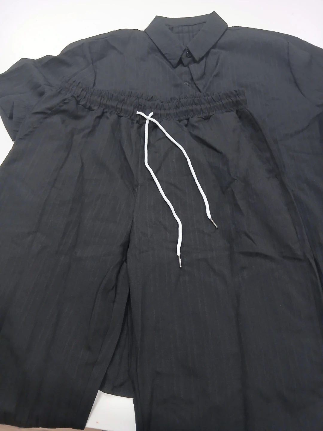Black Two-Piece Matching Shirt and Pants Set Large - photo 3