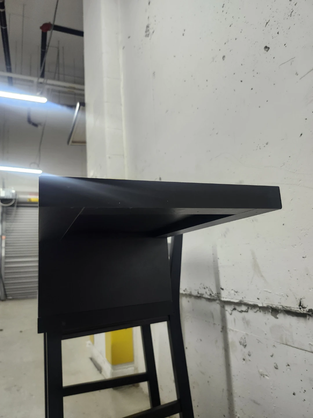 Black Modern Console Table with Shelf