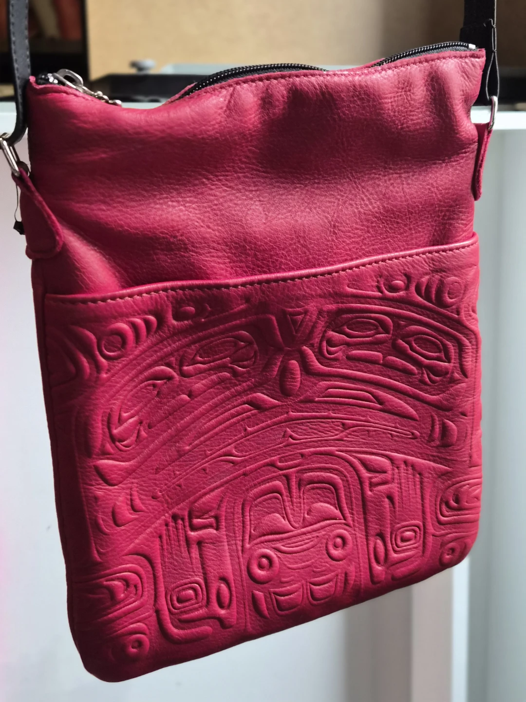 Spirit of the Wild Red Leather Crossbody Bag