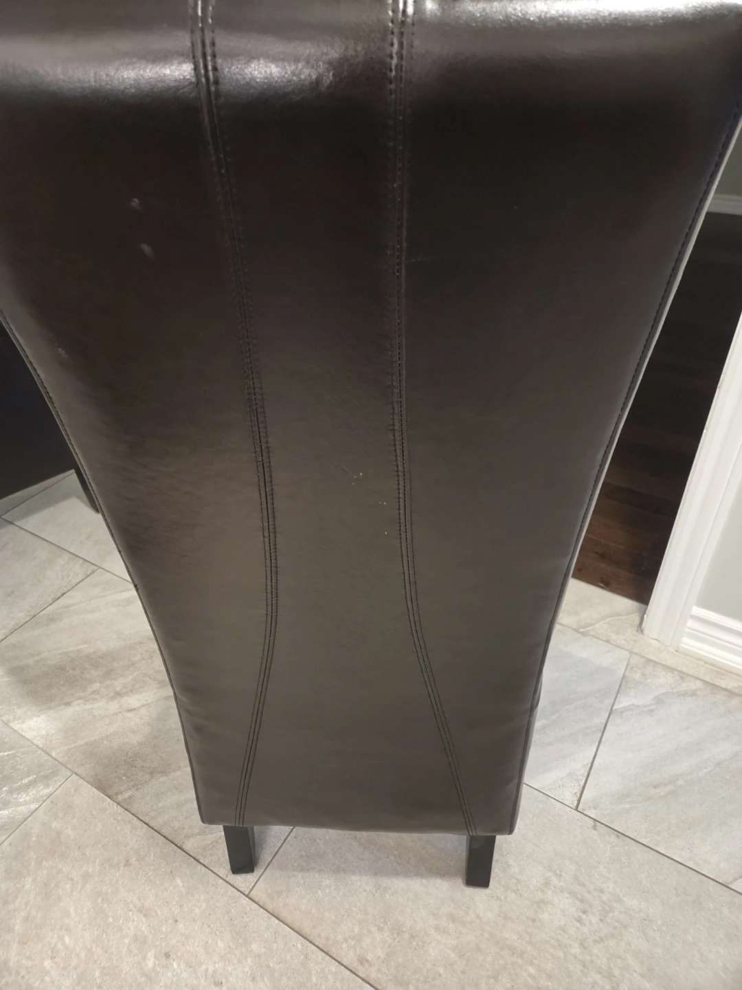 Set of 2 Dark Brown Bonded Leather Dining Chairs - photo 4