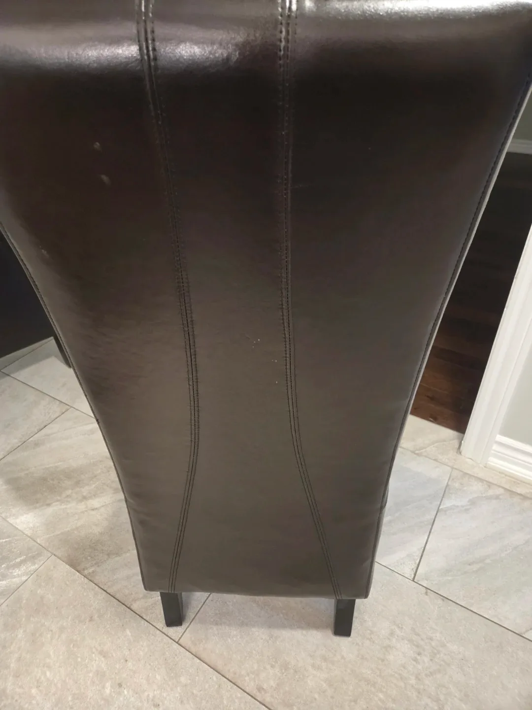 Set of 2 Dark Brown Bonded Leather Dining Chairs - photo 4