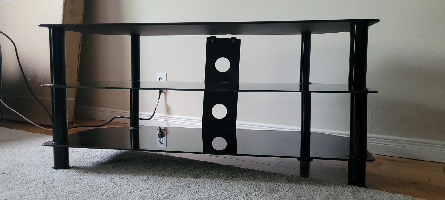 Black Glass Media TV Stand - photo 2