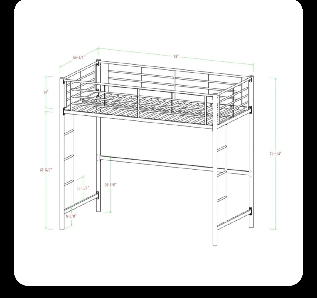 Walker Edison Metal Loft Bed - photo 3