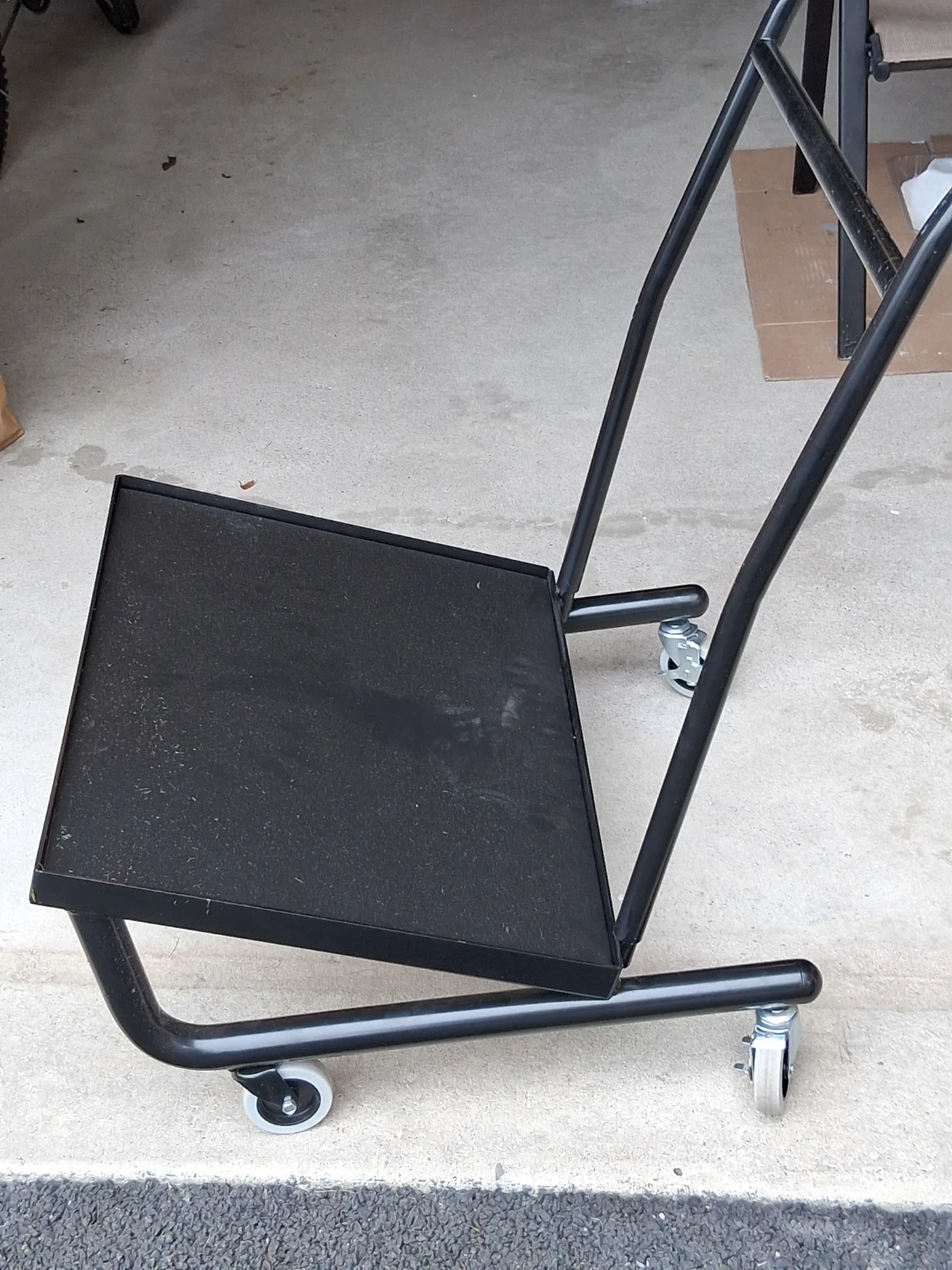 Black Metal Rolling Utility Dolly Cart - photo 2
