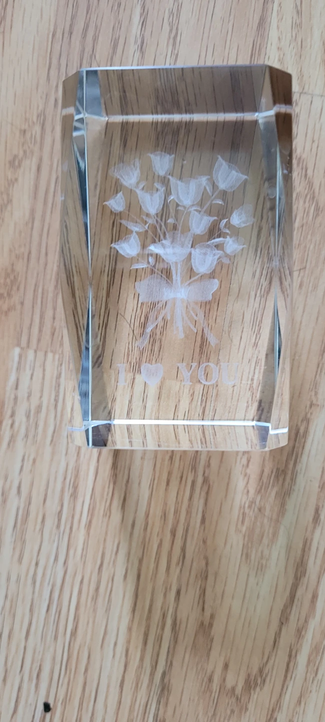I Love You Glass Paperweight
