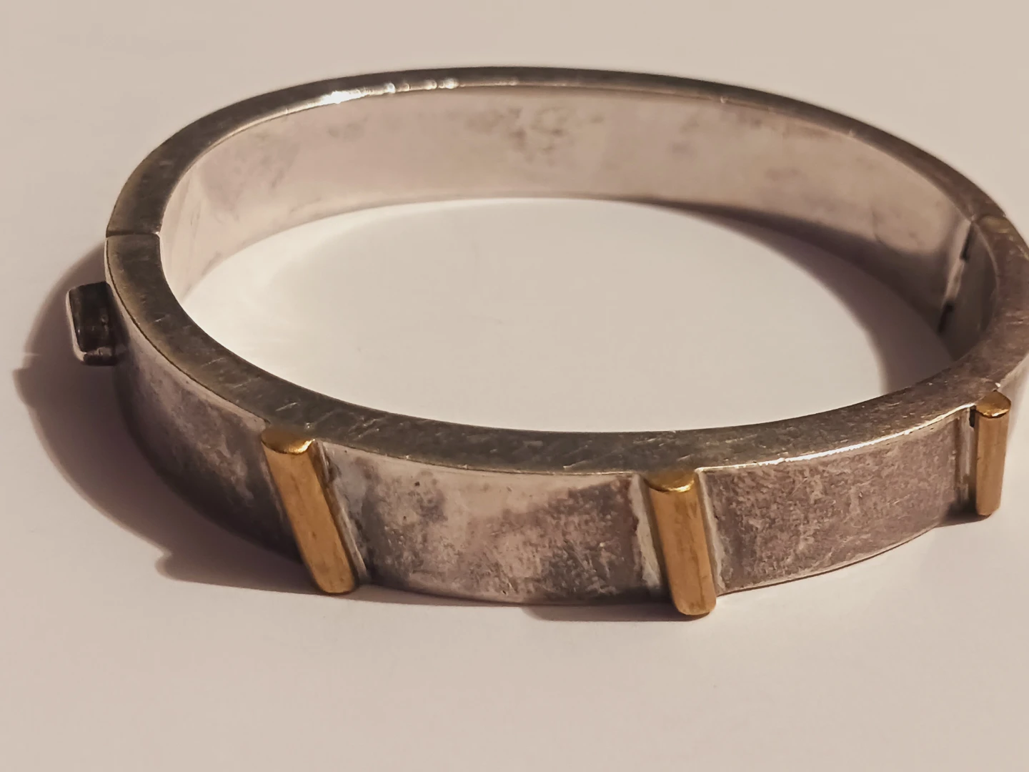 Taxco Mexico 925 Stamped Sterling Silver Hinged Bracelet - photo 3