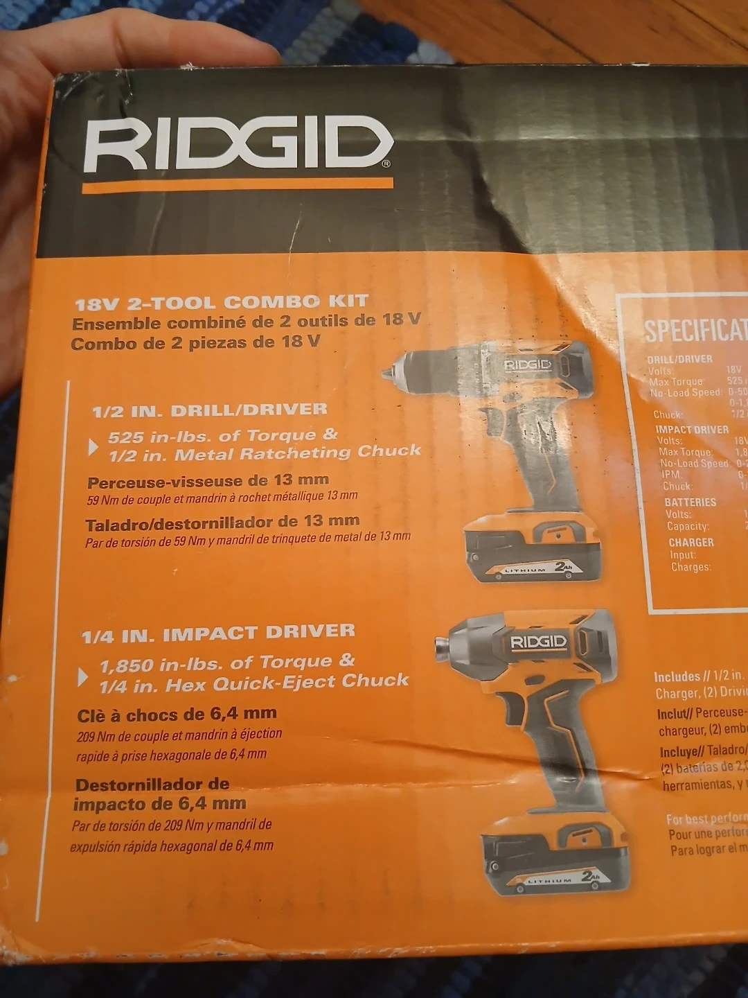 RIDGID 18V 2-Tool Drill Combo Kit - photo 3