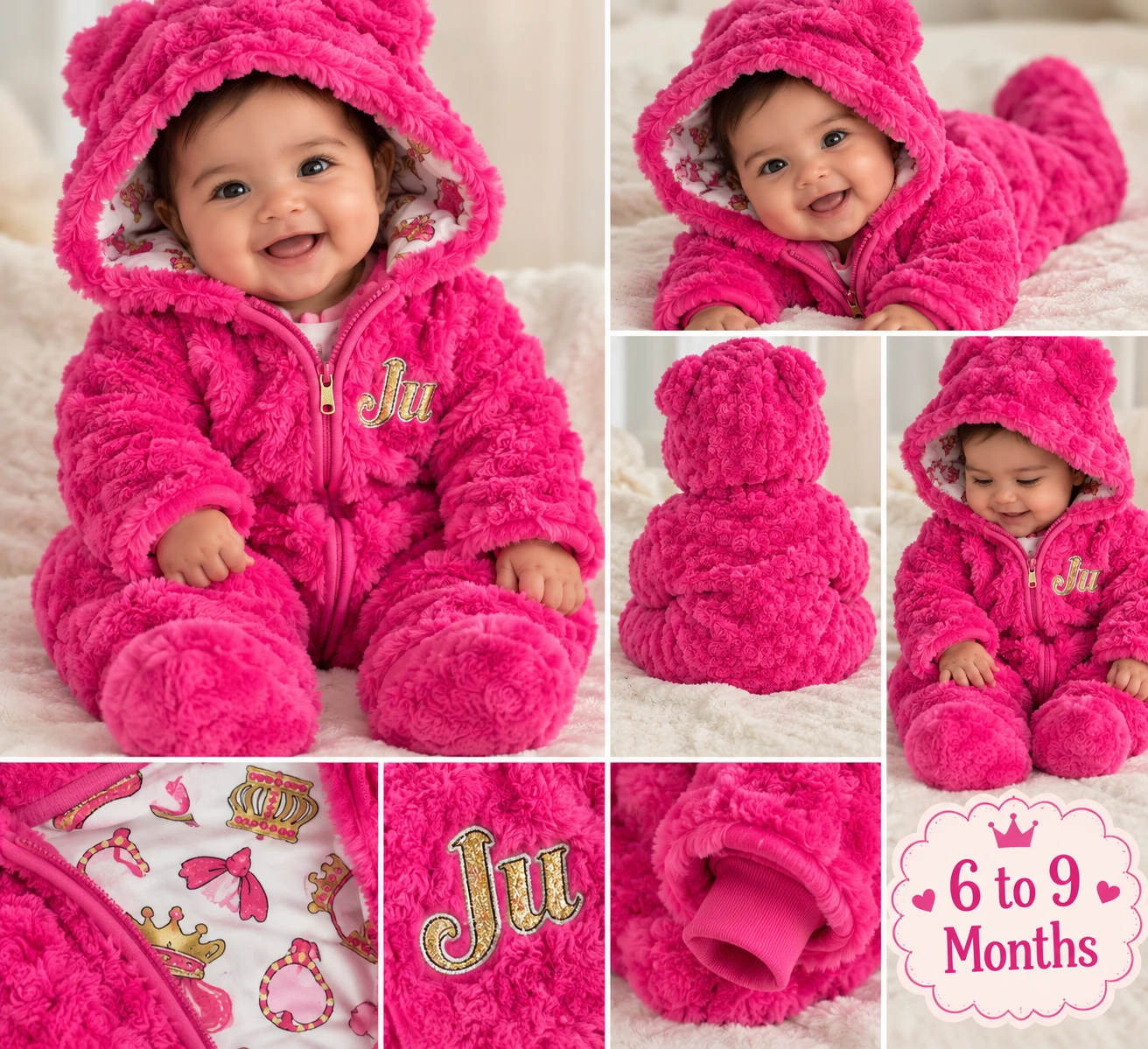 Juicy Couture Pink Faux Fur Baby Bunting