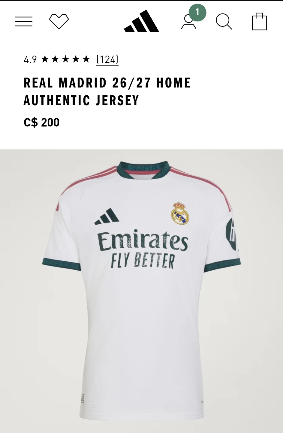 Real Madrid 26/27 Home Authentic Jersey