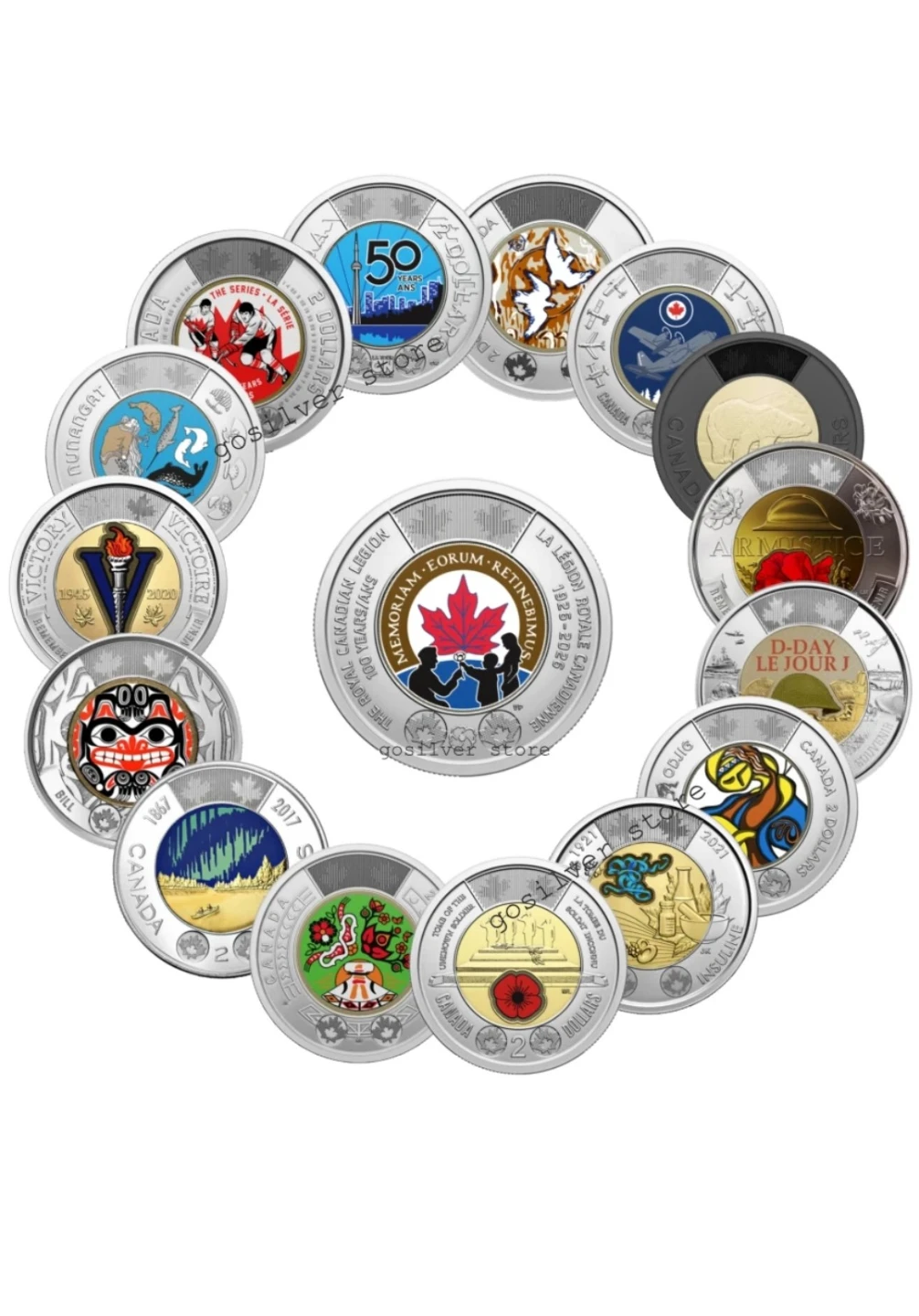 Canadian 2 Dollar UNC Toonies Collection
