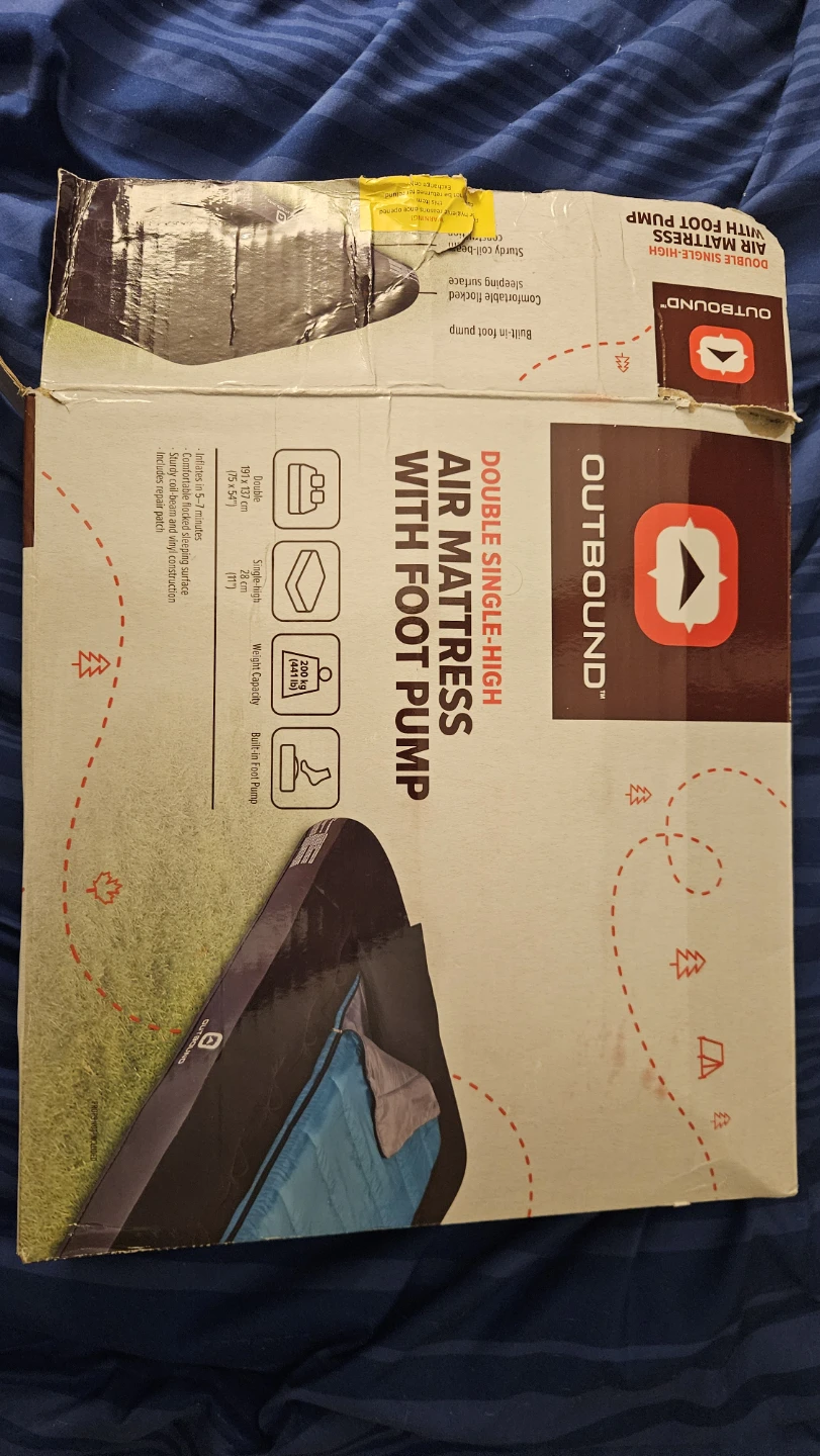 Outbound Double Single-High Air Mattress with Foot Pump