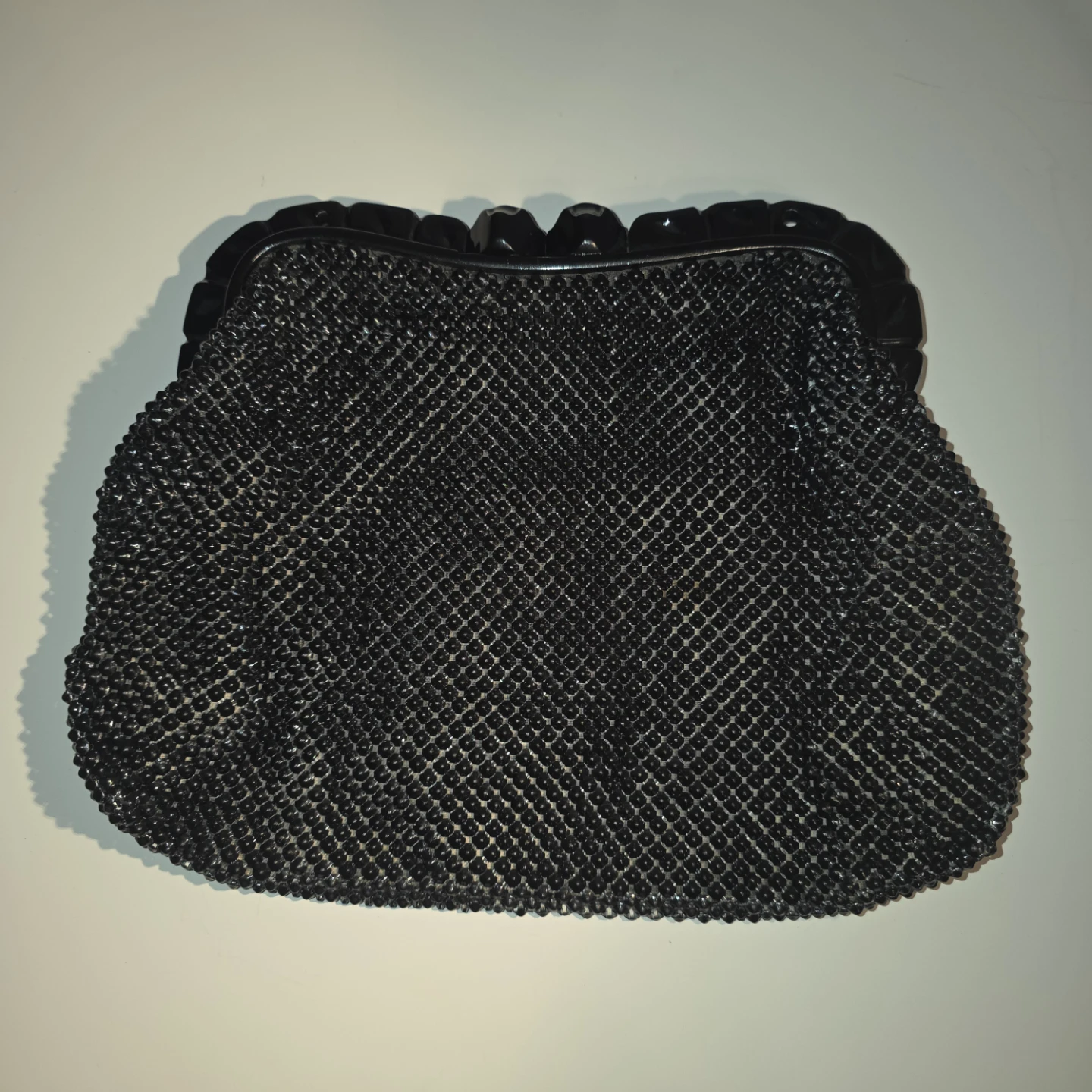 Vintage Whiting & Davis Black Mesh Clutch - photo 2