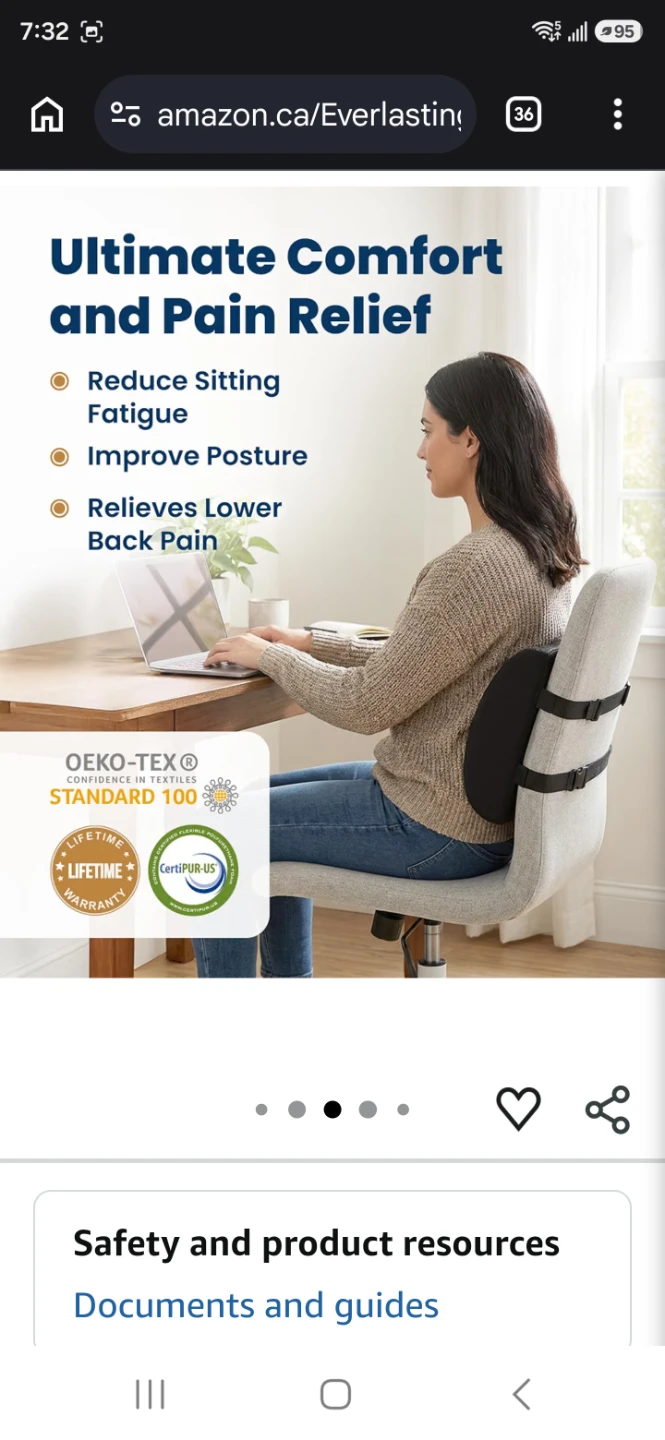 Everlasting Comfort Memory Foam Lumbar Support Pillow - photo 2