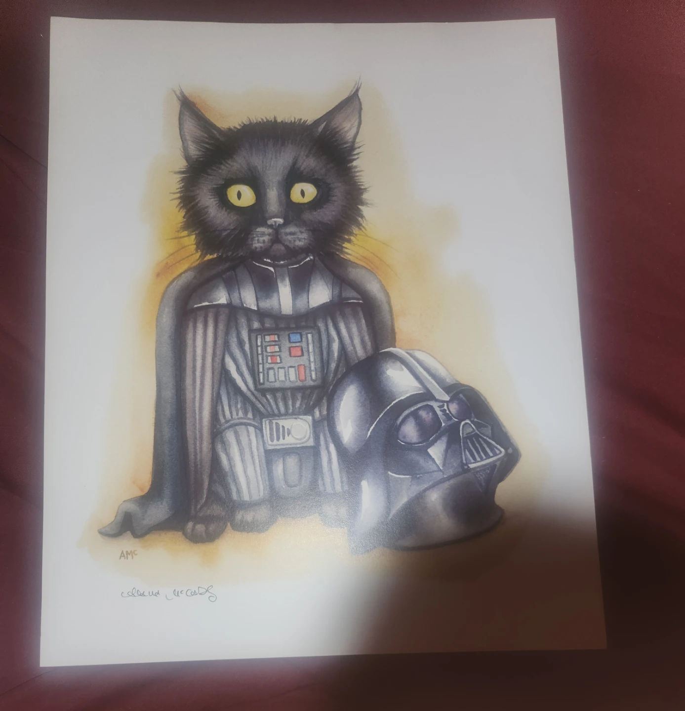Darth Vader Cat Art Print