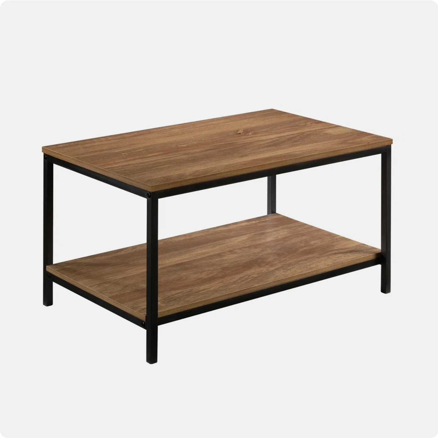 Industrial Coffee Table with Lower Shelf