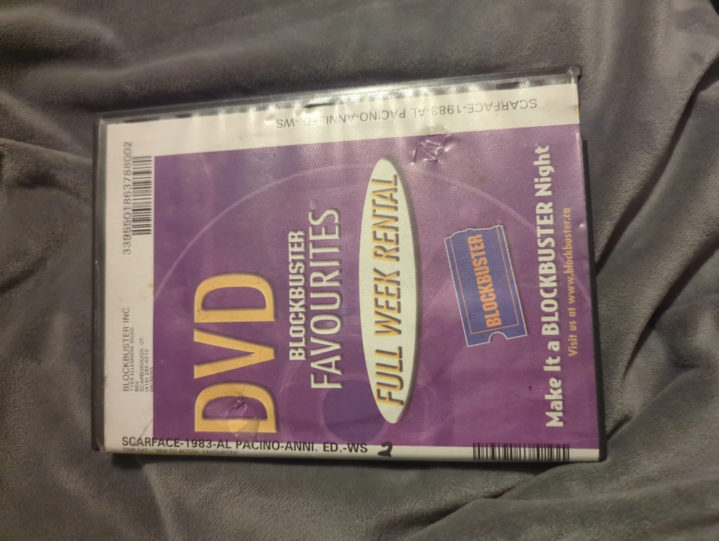Block buster dvd full week rental case