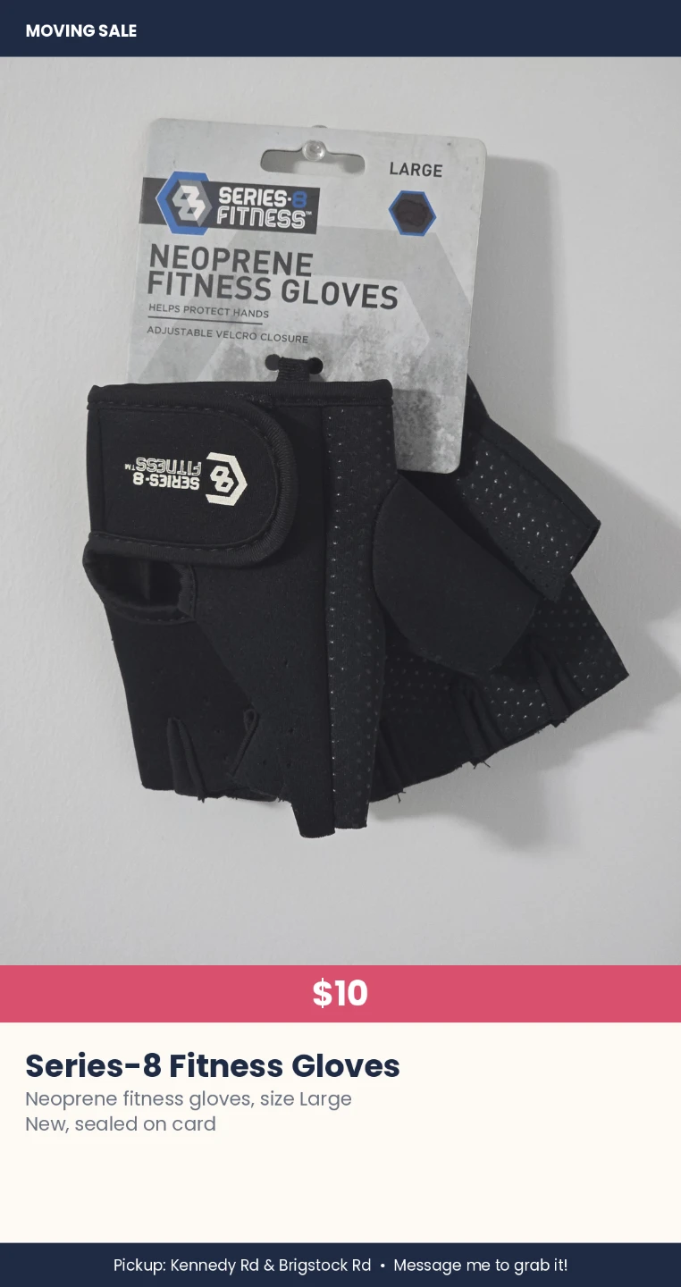 Series-8 Fitness Neoprene Gloves - Large