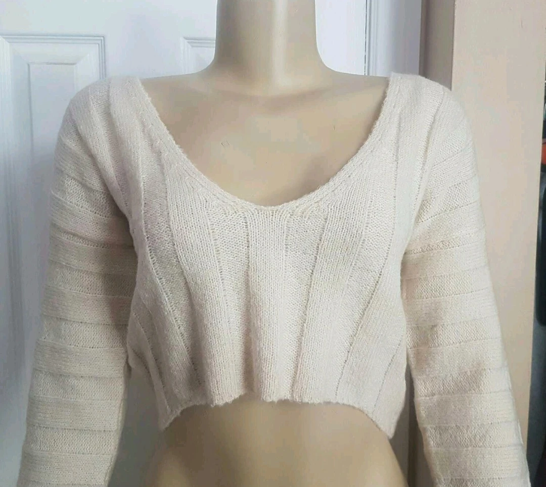 Brand New Beige Cropped Sweater