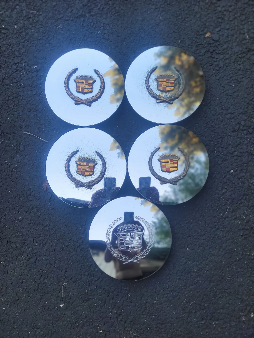 Set of 4 Cadillac Chrome Wheel Center Caps