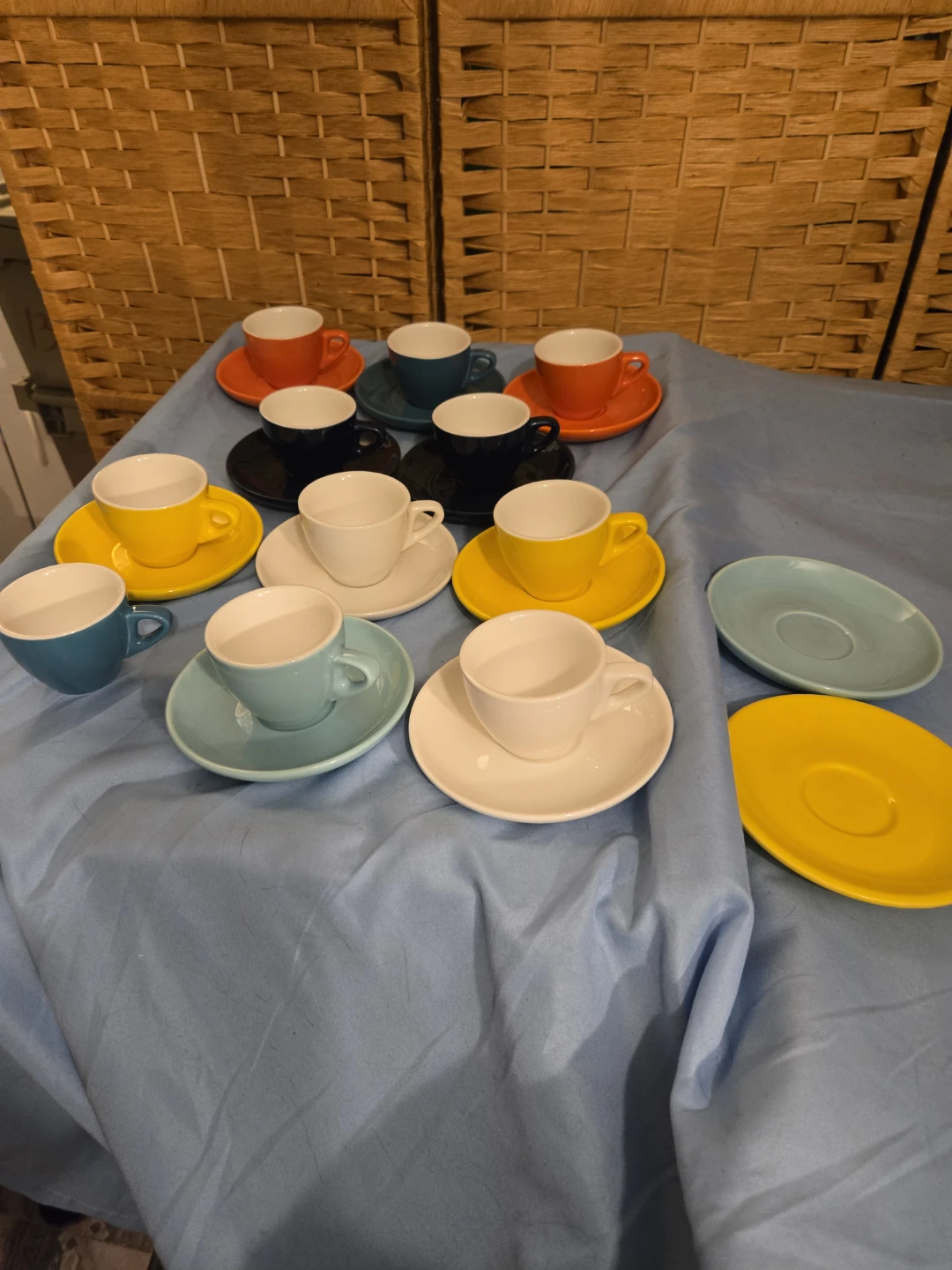 23pc Vintage Rainbow Ceramic Espresso Set - photo 3