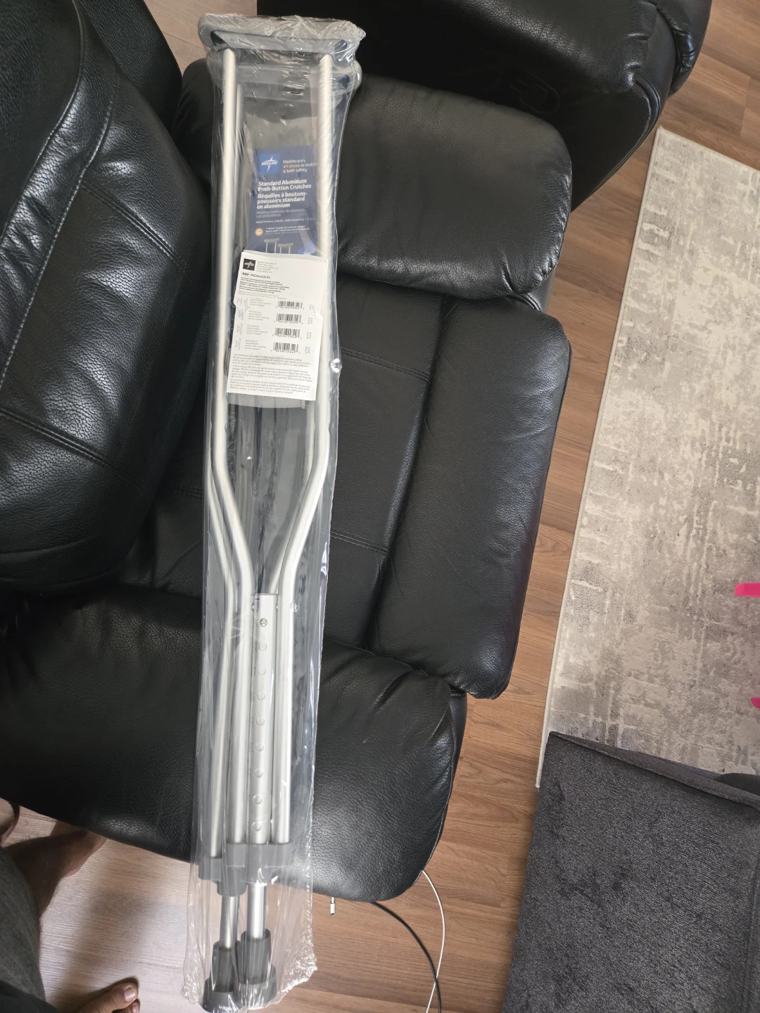 Medline Standard Aluminum Push-Button Crutches