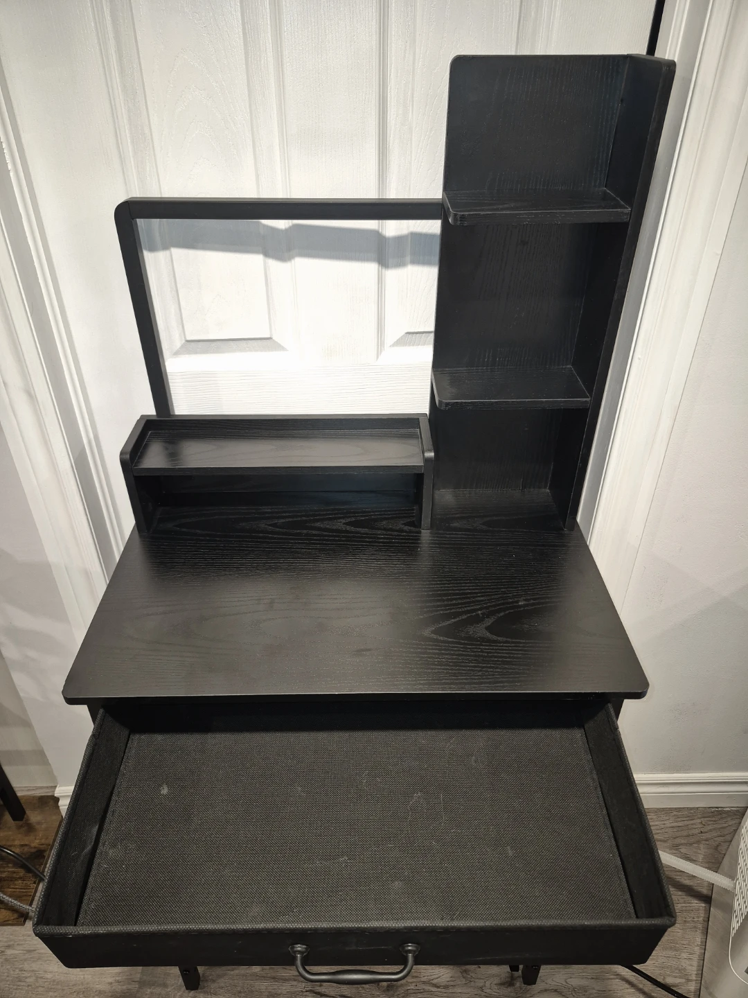Black Vanity Table with Storage - photo 4