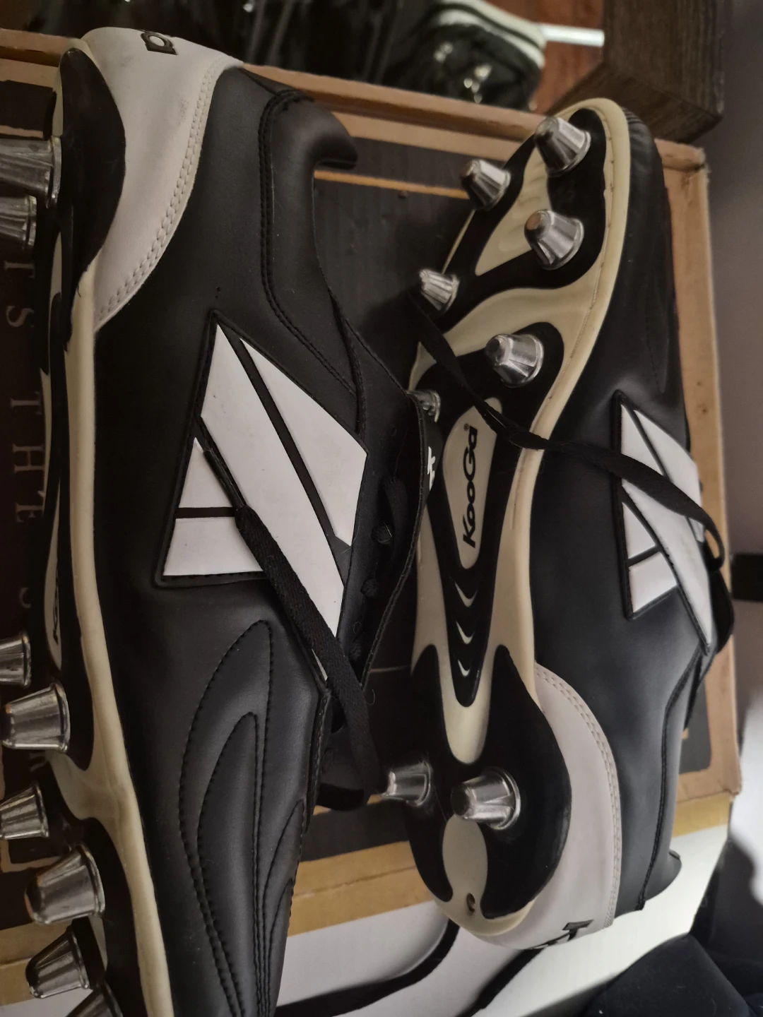 KooGa Rugby Cleats Black and White