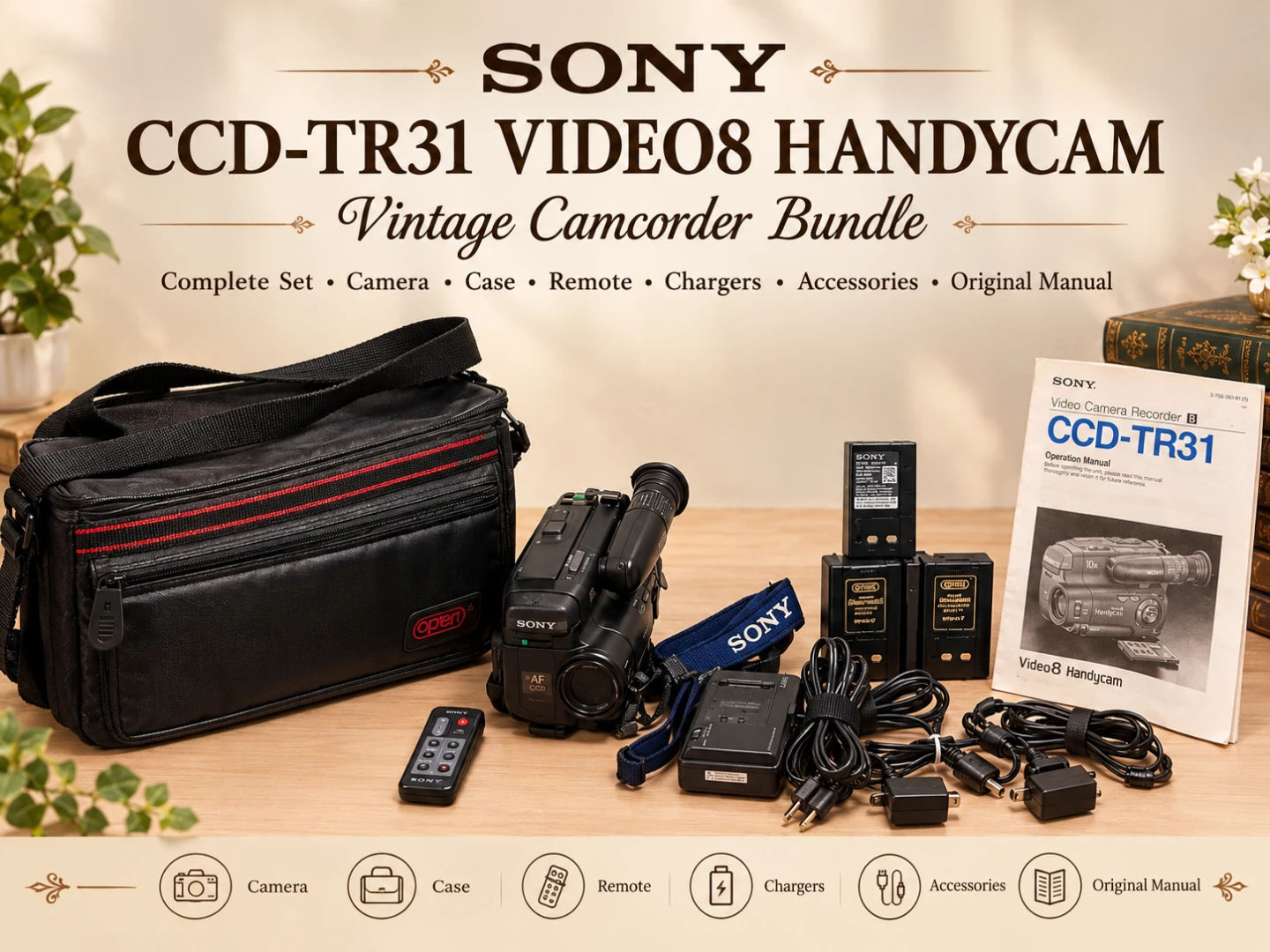 📹Sony CCD-TR31 Video8 Handycam Bundle📹