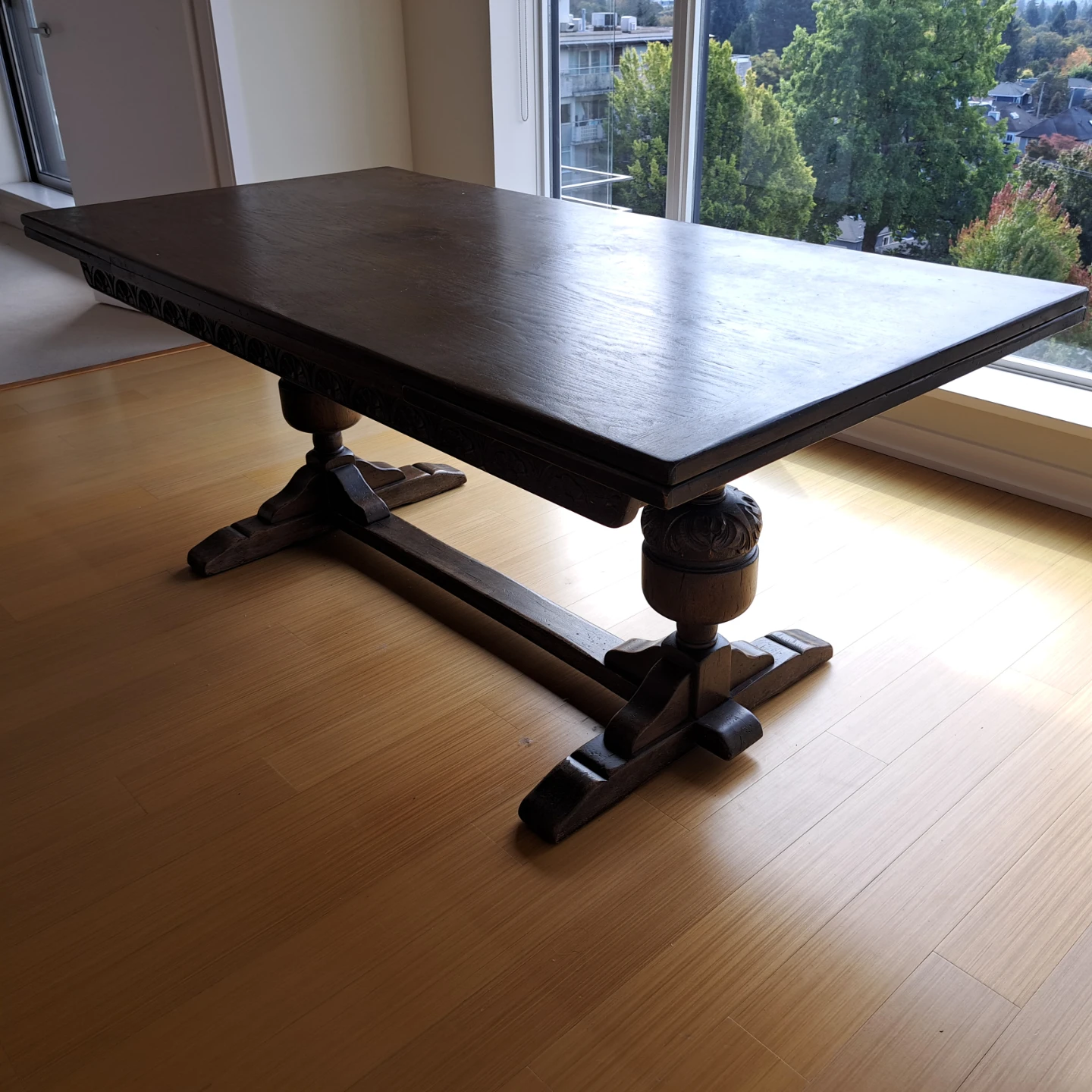 Solid Wood Trestle Dining Table - photo 2