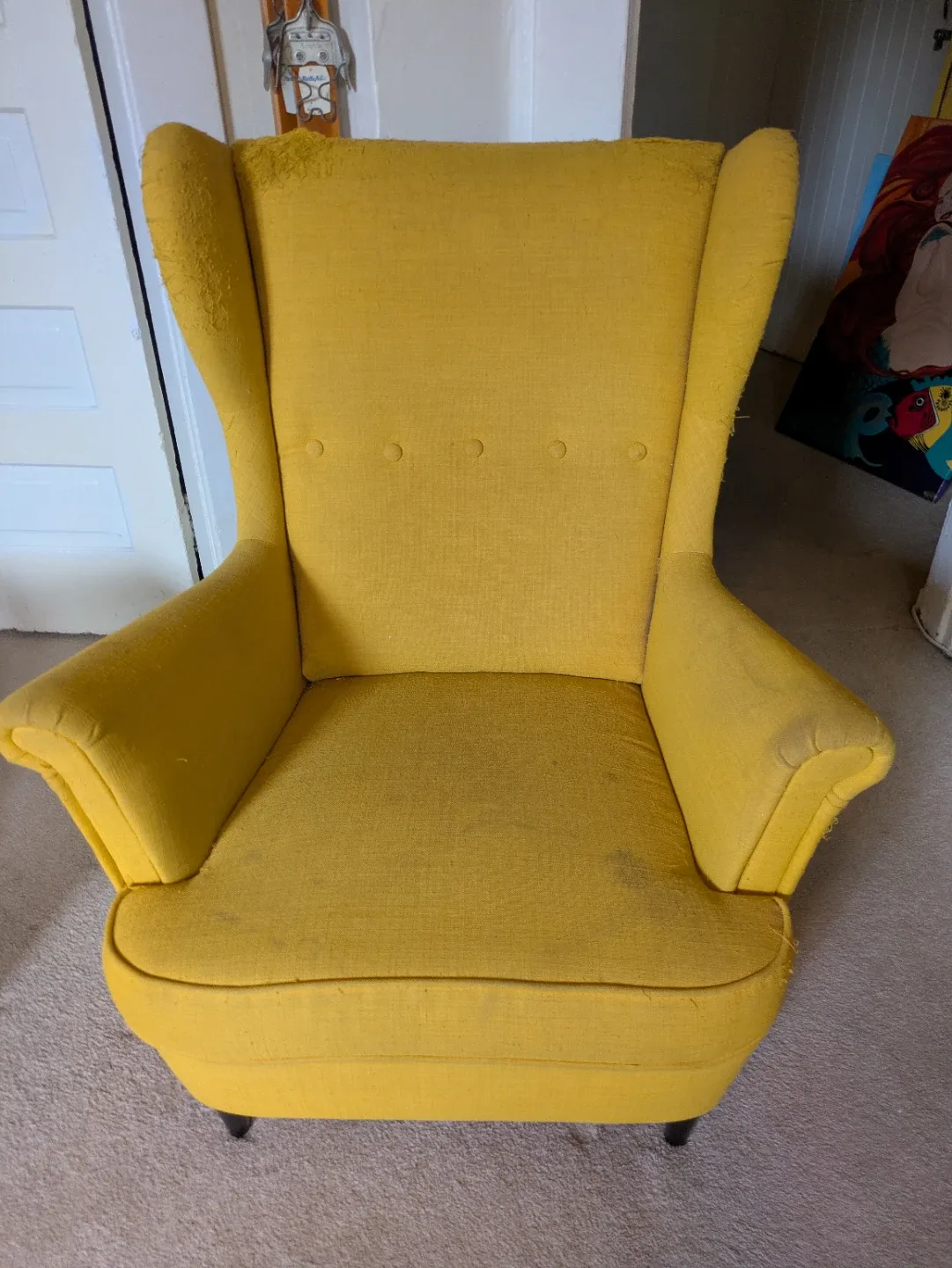 Yellow Wingback Armchair