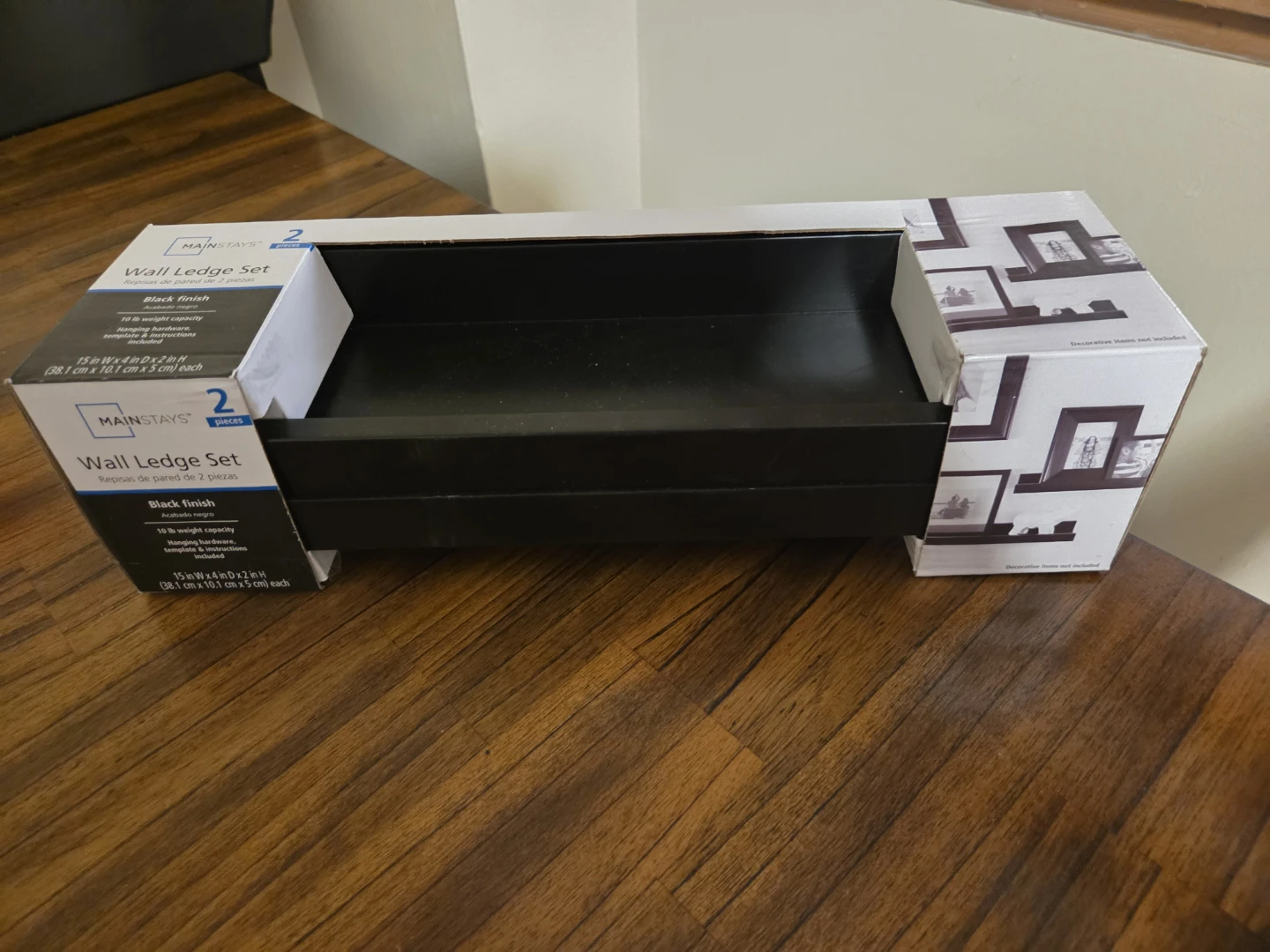 Wall Ledge Set, 2 Pieces, Black