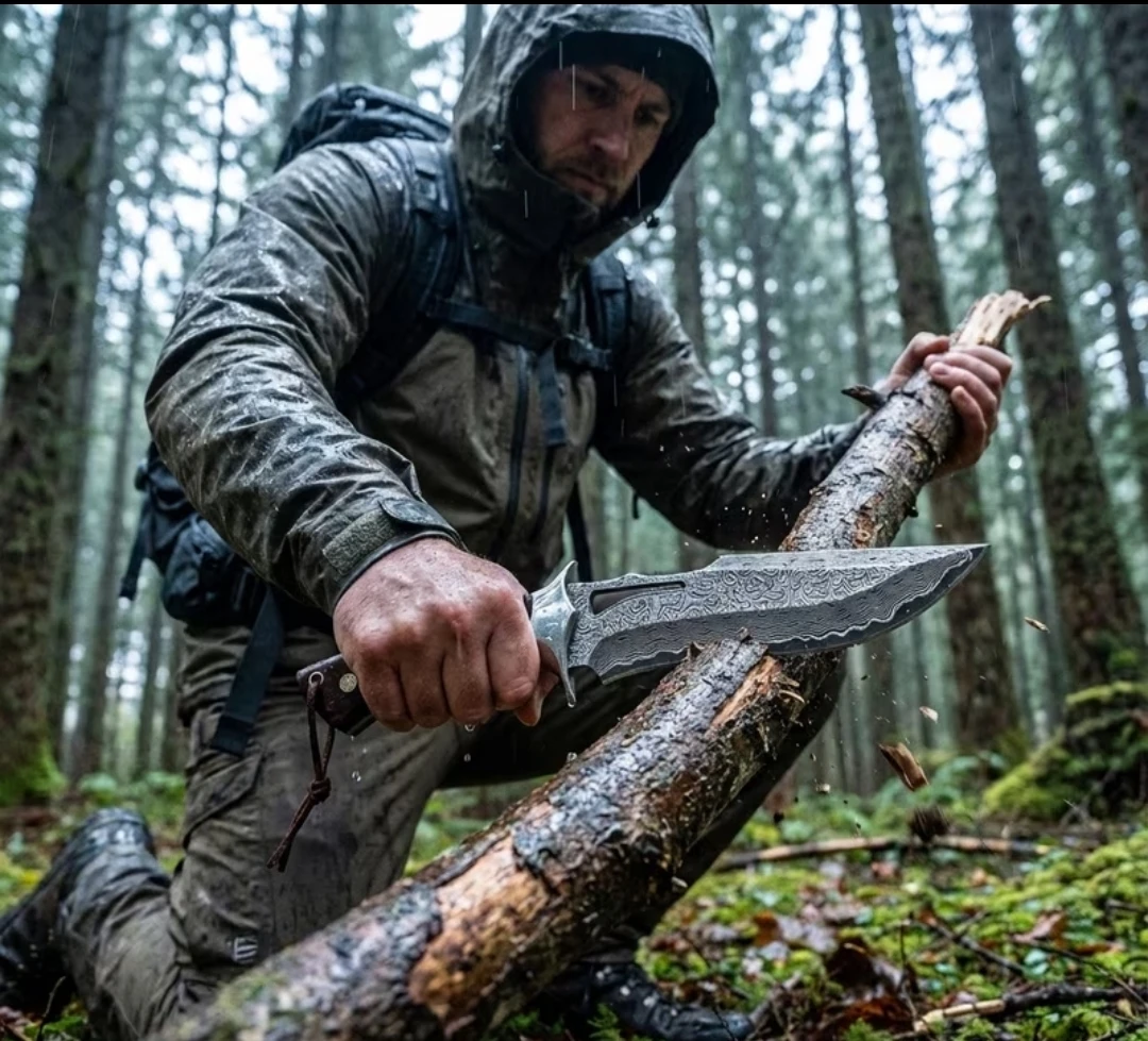 HAND FORGED DAMASCUS HUNTING KNIFE - photo 4