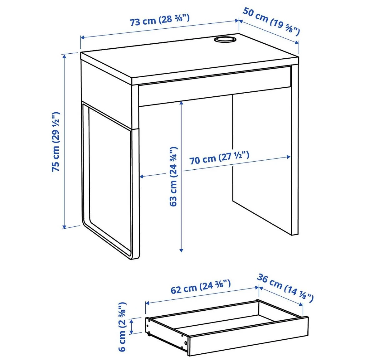 IKEA Black-Brown Micke table - photo 4